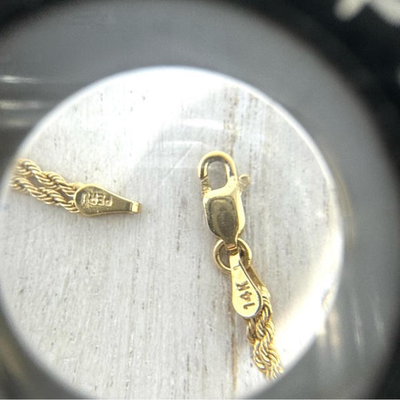 14K solid yellow gold twisted mesh rope necklace, 5.4g - Picture 12 of 14